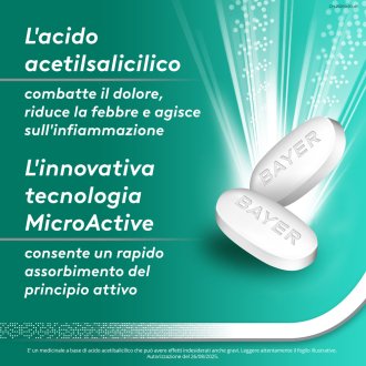 Aspirina Dolore e Infiammazione - Trattamento sintomatico di febbre e dolori - 8 Compresse 500 mg