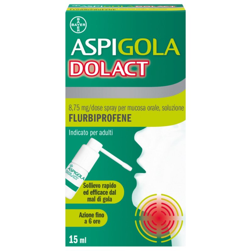 Aspi Gola Dolact - Spray Antinfiammatorio per mal di gola forte -15 ml Aspi Gola Dolact - Spray Antinfiammatorio per mal di gola forte -15 ml