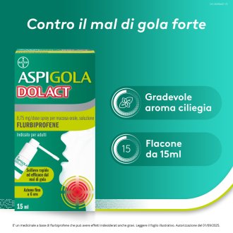 Aspi Gola Dolact - Spray Antinfiammatorio per mal di gola forte -15 ml Aspi Gola Dolact - Spray Antinfiammatorio per mal di gola forte -15 ml