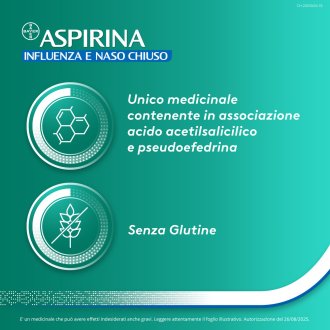Aspirina Influenza e Naso Chiuso - Trattamento sintomatico della congestione nasale e di stati febbrili - 10 Bustine