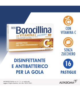 Neoborocillina Antisettico Orofaringeo con Vitamina C 16 Pastiglie