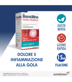 NeoBorocillina Gola Dolore Spray gusto Menta 15ml