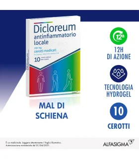 Dicloreum Antinfiammatorio Locale 10 Cerotti Medicati 180 mg