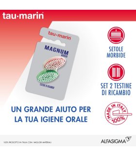 TAU-MARIN Taumarin Testine di Ricambio Spazzolino Magnum Morbido 2 pezzi