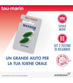 TAU-MARIN Taumarin Testine di Ricambio Spazzolino Magnum Medio 2 pezzi