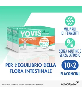 Yovis Bipacco - Integratore per l'equilibrio della flora intestinale - 20 flaconcini