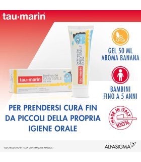TAU-MARIN Dentifricio Baby - Per bambini fino a 5 anni - Aroma banana - 50 ml