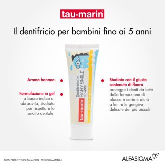 TAU-MARIN Dentifricio Baby - Per bambini fino a 5 anni - Aroma banana - 50 ml