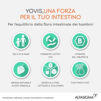 YOVIS Bambini Fragola - Integratore per l'equilibrio della flora intestinale - 10 flaconcini