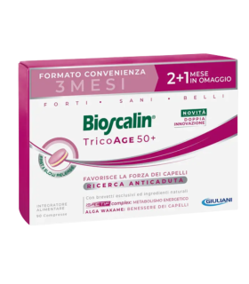 Bioscalin Tricoage 50+ - Integratore per capelli assottigliati e diradati - 90 compresse - Nuova Formula