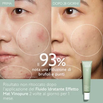 Caudalie Vinopure Fluido Idratante Effetto Mat - Adatto per pelle mista o con imperfezioni - 40 ml