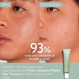 Caudalie Vinopure Fluido Idratante Effetto Mat - Adatto per pelle mista o con imperfezioni - 40 ml