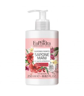Euphidra Sapone Mani Liquido - Detergente delicato al profumo di giardino fiorito - 250 ml