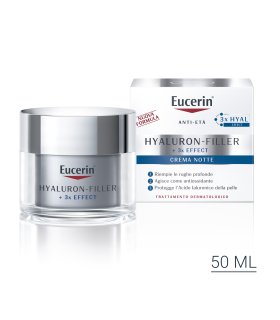 Eucerin Hyaluron Filler + 3X Effect Crema Notte - Crema notte per rughe profonde - 50 ml