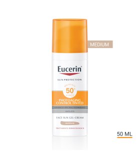 Eucerin Sun Photoaging Control Tinted SPF50+ - Crema gel solare viso antietà - Colore Medio - 50 ml