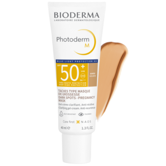 Bioderma Photoderm M Gel-Crema Solare Colorata Viso SPF50+ - Protezione solare per macchie scure sul viso - Tonalità dorata - 40 ml 
