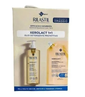Rilastil Xerolact Olio Detergente + Ricarica - Detergente corpo + refill per pelle secca e a tendenza atopica - 750 ml