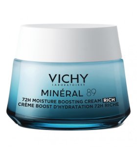 Vichy Mineral 89 Crema Booster Idratante Ricca - Crema viso da giorno per pelle molto secca - 50 ml