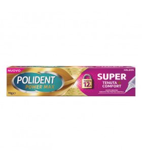 Polident Power Max Super Tenuta + Sigillante - Crema adesiva per protesi dentale al gusto neutro - 70 g
