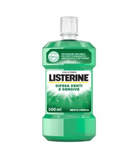Listerine Difesa Denti e Gengive Collutorio - Ideale per l'igiene orale quotidiana - Gusto Menta fresca - 500 ml