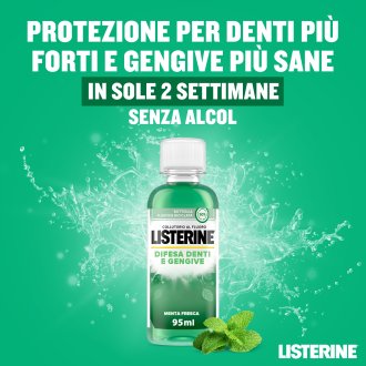 Listerine Difesa Denti e Gengive Collutorio - Ideale per l'igiene orale quotidiana - Gusto Menta fresca - 95 ml