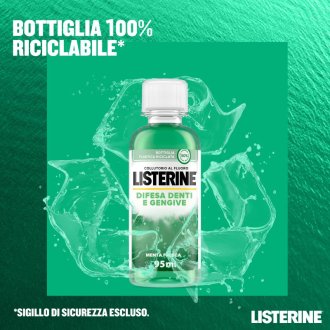 Listerine Difesa Denti e Gengive Collutorio - Ideale per l'igiene orale quotidiana - Gusto Menta fresca - 95 ml