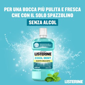Listerine Coolmint Collutorio Zero Alcol - Antiplacca e alito fresco - Gusto delicato - 500 ml