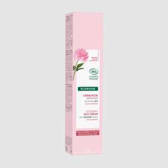 Klorane Crema Ricca Lenitiva alla Peonia Bio - Crema viso per pelle secca e sensibile - 40 ml