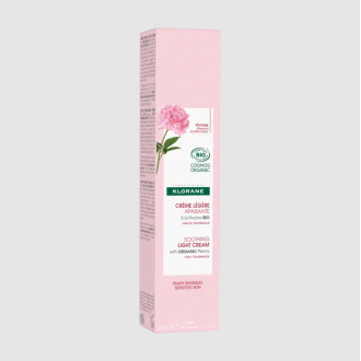 Klorane Crema Leggera Lenitiva Alla Peonia Bio - Crema viso idratante per pelle sensibile - 40 ml