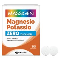 Massigen Magnesio e Potassio Senza Zuccheri - Integratore alimentare di vitamine e sali minerali - 60 compresse Massigen Magnesio e Potassio Senza Zuccheri - Integratore alimentare di vitamine e sali minerali - 60 compresse