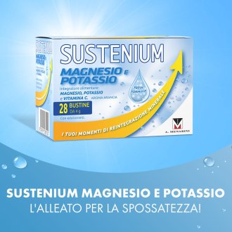 Sustenium Magnesio e Potassio - Integratore per stanchezza ed affaticamento - 28 bustine 
