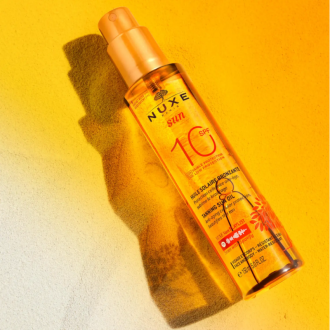 Nuxe Sun Olio Spray Solare Abbronzante Anti-Età SPF 10 - Olio spray solare viso e corpo - 150 ml