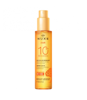 Nuxe Sun Olio Spray Solare Abbronzante Anti-Età SPF 10 - Olio spray solare viso e corpo - 150 ml
