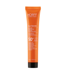 Korff Sun Secret Fluido Viso SPF50+ - Fluido viso antimacchie con protezione solare molto alta - Colore 02 Dark - 50 ml