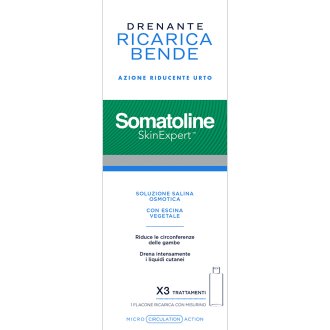 Somatoline Skin Expert Bende Snellenti Ricarica - Soluzione salina drenante - 6 sacchetti refill per 3 trattamenti