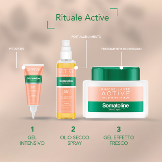 Somatoline Skin Expert Active Olio Post Sport - Olio corpo secco rimodellante in spray ideale post allenamento - 125 ml