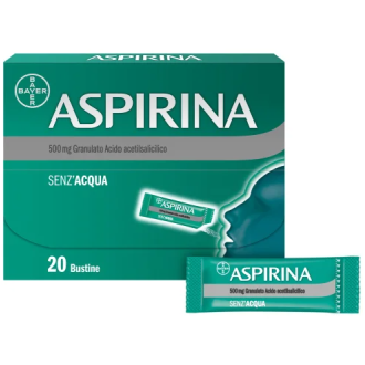 Aspirina Granulato - Trattamento sintomatico di mal di testa, febbre e dolori da lievi a moderati - 20 bustine 500 mg