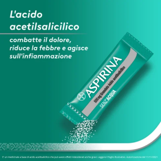 Aspirina Granulato - Trattamento sintomatico di mal di testa, febbre e dolori da lievi a moderati - 20 bustine 500 mg