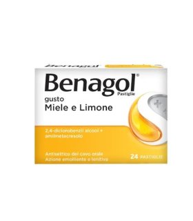 Benagol - Per i primi sintomi del mal di gola - Gusto Miele e Limone - 24 pastiglie