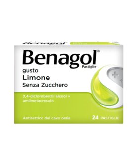 Benagol - Per i primi sintomi del mal di gola - Gusto Limone - Senza zucchero - 24 pastiglie