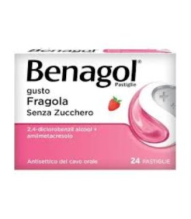 Benagol - Per i primi sintomi del mal di gola - 24 Pastiglie senza zucchero gusto Fragola