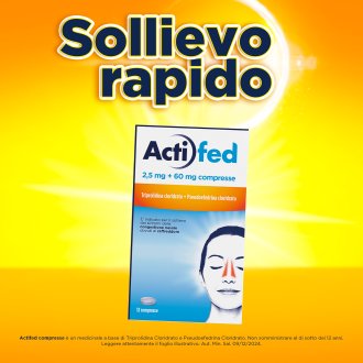 Actifed - Congestione nasale e raffreddore - 12 compresse 2,5mg+60mg