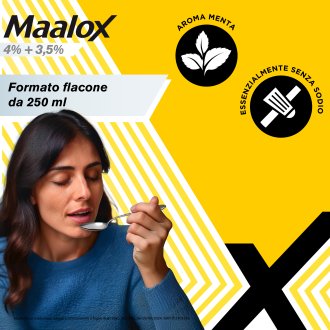 Maalox Sospensione orale gusto Menta - Per il trattamento dell'acidità di stomaco occasionale - 250 ml