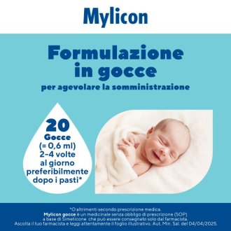 Mylicon Gocce Bambini - Simeticone per il meteorismo dei bambini - 30 ml