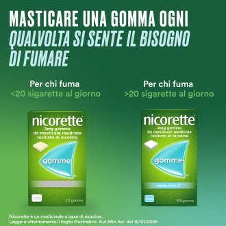 Nicorette Gomme - Gomme da masticare per smettere di fumare - 2mg  30 pezzi