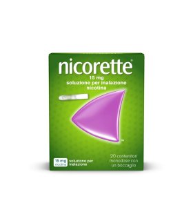 Nicorette Soluzione per Inalazione - Inalatori per smettere di fumare - 20 Contenitori Monodose 15mg