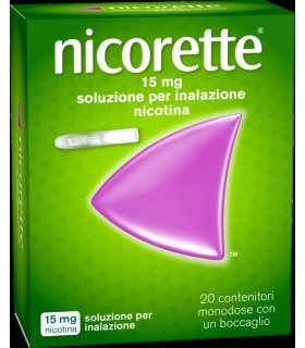 Nicorette Soluzione per Inalazione - Inalatori per smettere di fumare - 20 Contenitori Monodose 15mg