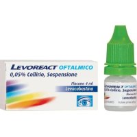 Levoreact Collirio antistaminico - Per occhi che lacrimano e congiuntivite allergica - 4ml 0,5mg