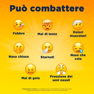 Actigrip Giorno & Notte - Per il trattamento di raffreddore, febbre e influenza - 12+4 compresse