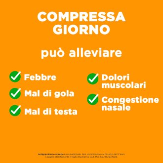 Actigrip Giorno & Notte - Per il trattamento di raffreddore, febbre e influenza - 12+4 compresse